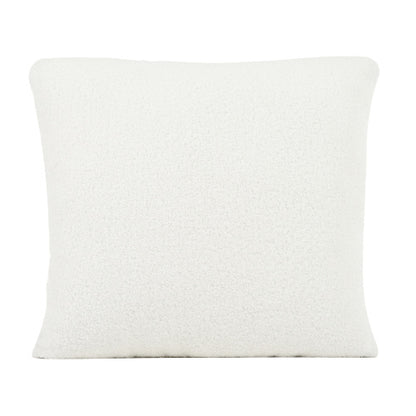 White Teddy Fabric Armchair with Rubberwood Legs | Viva