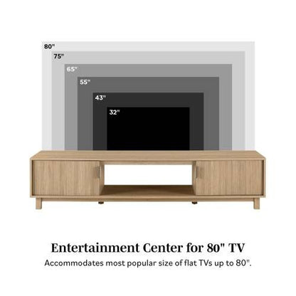 Light Brown Fluted-Door TV Stand | Viva