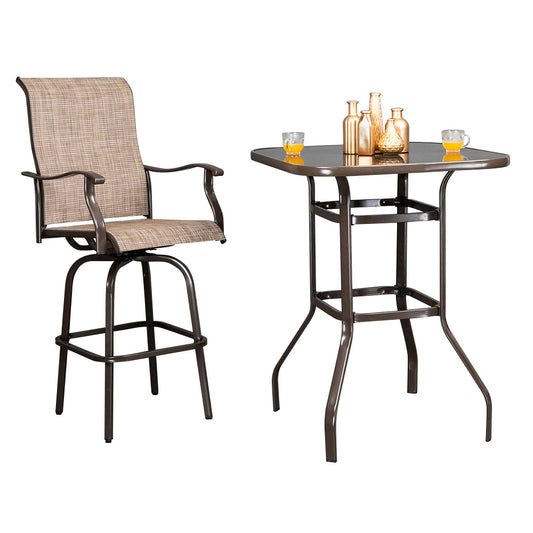Viva Smart Living Collection: Wrought Iron & Glass High Bar Table