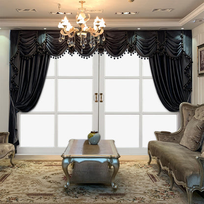 Viva Noir Collection: Viva Noir Étoile Luxuriously Thick Black Velvet Curtains