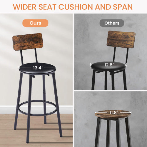 Viva Horizon Rustic Brown Bar Table Set