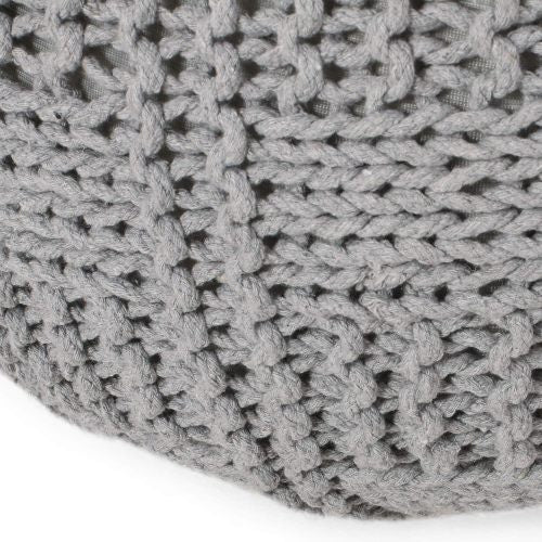 Viva Atelier Boreal Hand-Knitted Cotton Round Pouf