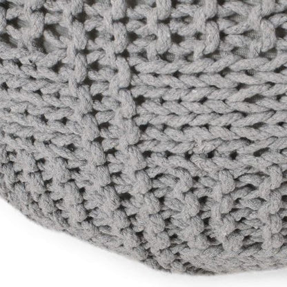 Viva Atelier Boreal Hand-Knitted Cotton Round Pouf