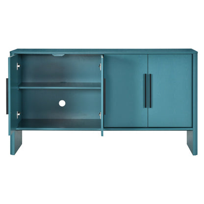 4-Door Retro Storage Cabinet | Large Sideboard with Adjustable Shelves & Mid-Century Design