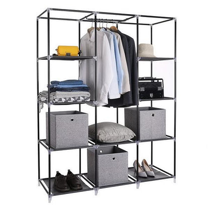 4-Tier 10-Compartment Nonwoven Wardrobe, Black | Viva