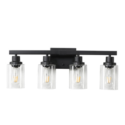 4-Light Farmhouse Bathroom Vanity Wall Sconce - Rustic Industrial Dresser Light Fixture