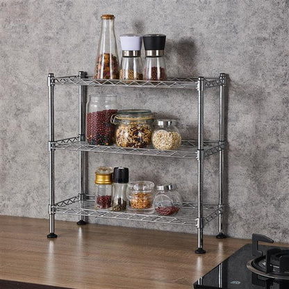 bar cart with shelves with bottle storage