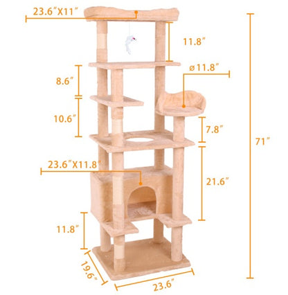 Cream White Cat Climbing Frame | Viva