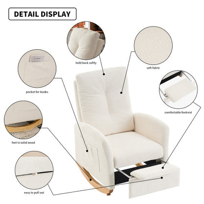 Beige Rocking Chair & Footrest Set | Viva Élan
