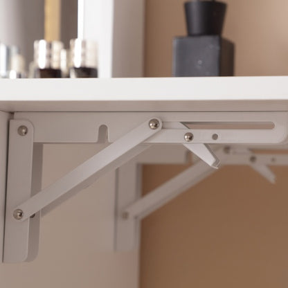 Illuminated Elegance: White Vanity Desk with Lighted Mirror & Ample Storage