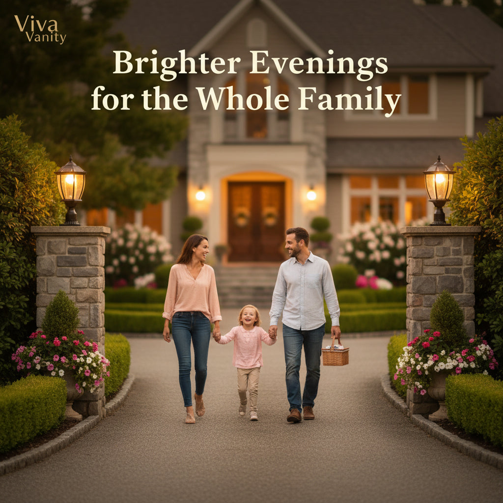 Viva Elite Solar Pillar Lights – Dimmable LED Outdoor Column Lamps (2-Pack)