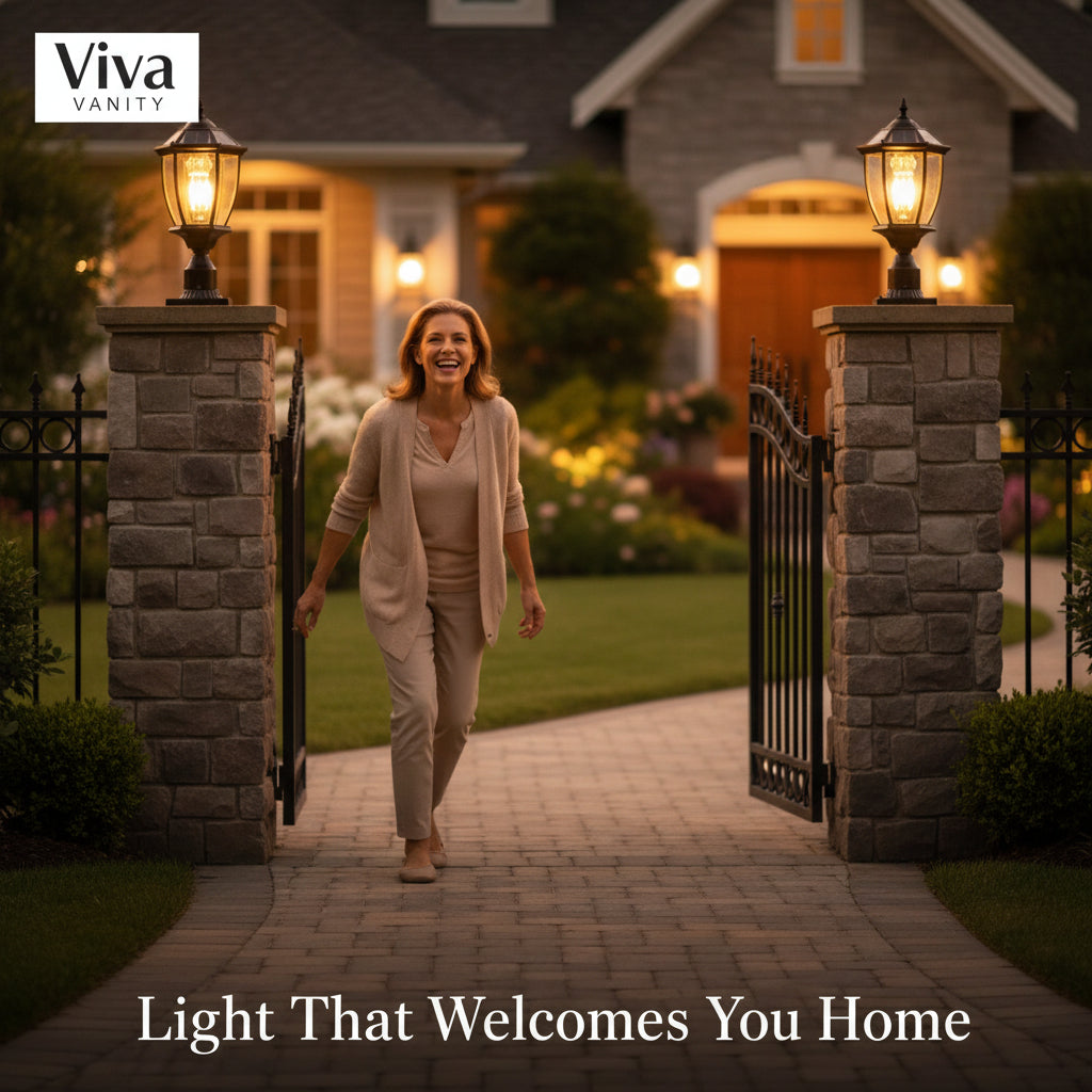 Viva Elite Solar Pillar Lights – Dimmable LED Outdoor Column Lamps (2-Pack)