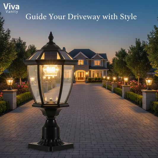 Viva Elite Solar Pillar Lights – Dimmable LED Outdoor Column Lamps (2-Pack)
