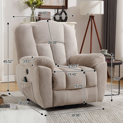 Power Lift Recliner Chair Recliners For Elderly With Heat And Massage Recliner Chair For Living Room With Infinite Position And Side Pocket,USB Charge Port