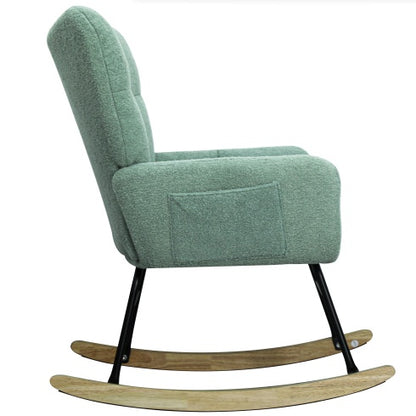 Light Green Teddy-Fabric Rocking Chair | Viva