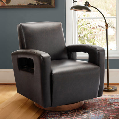 Swivel Accent Chair – Brown & Dark Brown | Viva