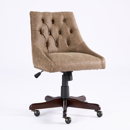 Brown Sheepskin-Pattern Office Chair | Viva Arden