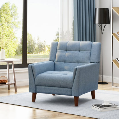 Greenmont Blue Tufted Upholstered Armchair | Viva