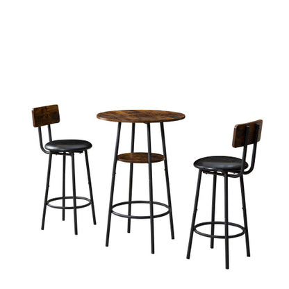 Brown 3-Piece Bar Seating Set | Viva