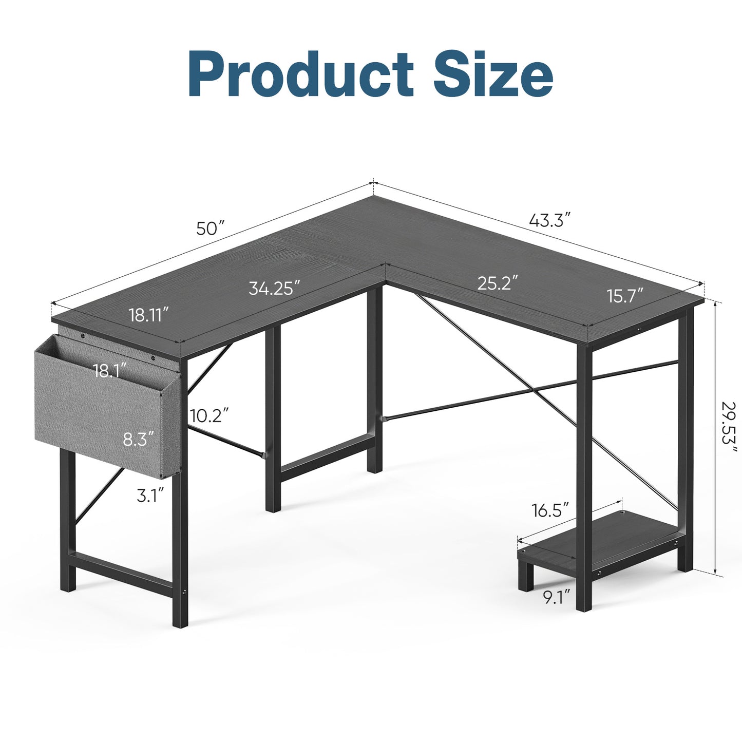 Viva Éclipse L-Shaped Computer Desk