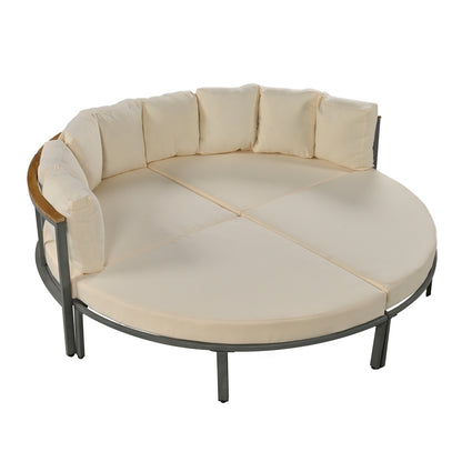 Beige 4-Piece Outdoor Courtyard Conversation Set | Viva Metro
