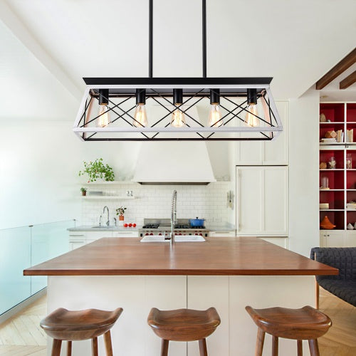 5-Light Farmhouse Chandelier – Elegant Rustic Dining Room Lighting