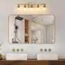 Gold 5-Light Vanity Light with Clear Glass Shade – Modern Bathroom Wall Fixture