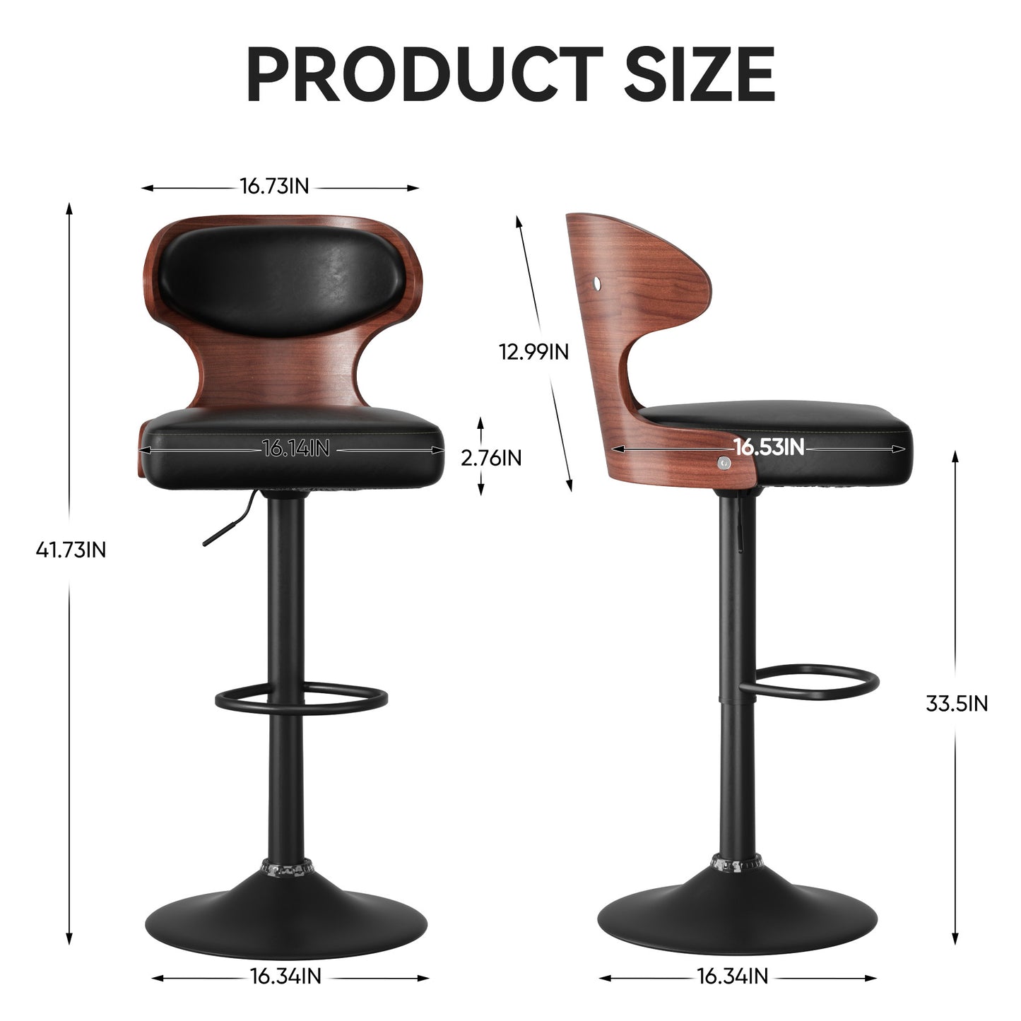 Viva Apollo Adjustable Swivel Bar Stools (Set of 2)