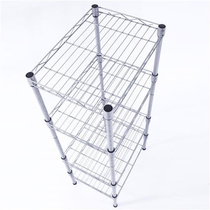 Rectangular Four Story Household Storage Rack, Silver Gray