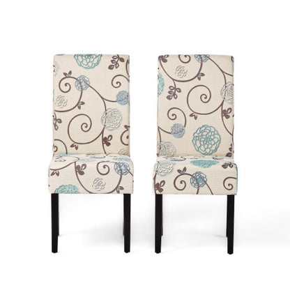 White & Blue Upholstered Dining Chair | Viva Sienna