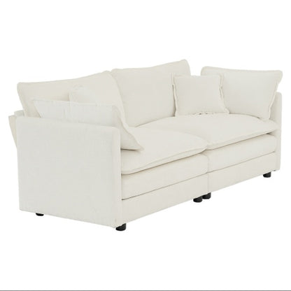 White Upholstered Loveseat Sofa | Viva Aurora