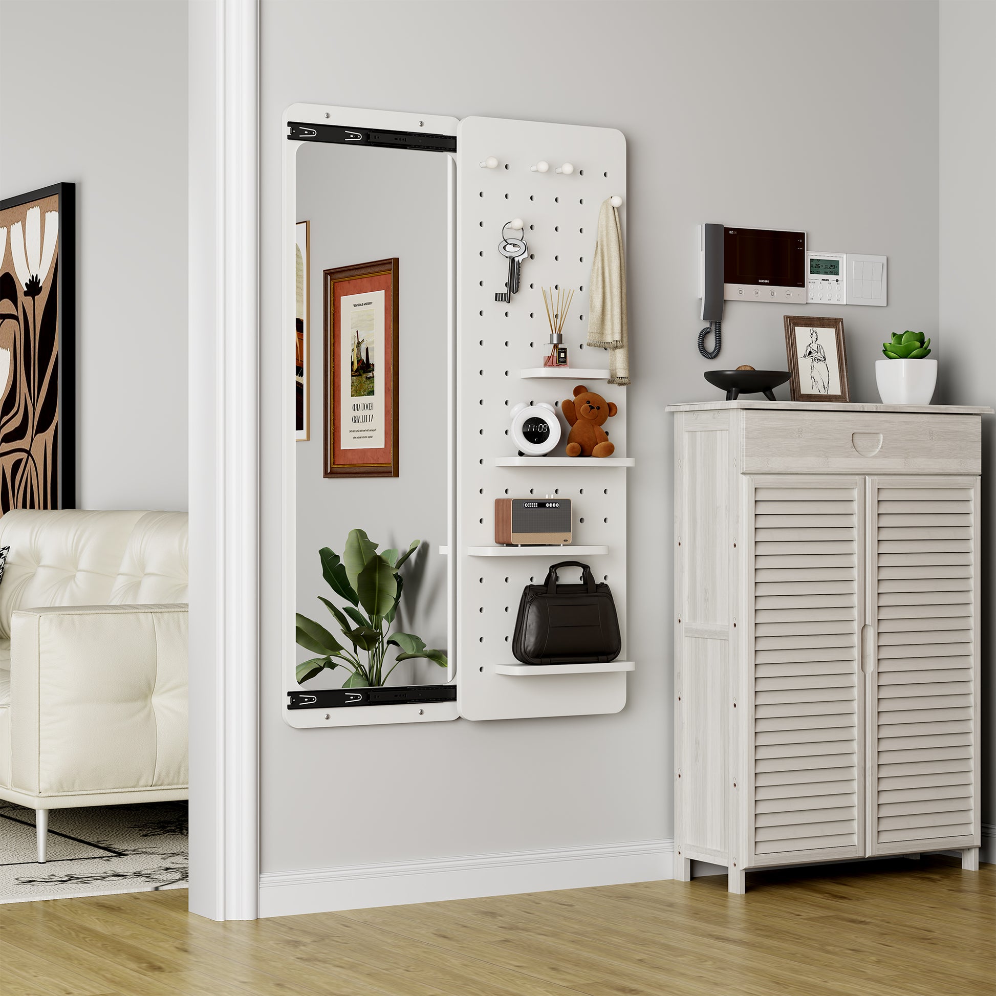 full length wall mirror 47 6" panel mirror with hidden bedroom styling view