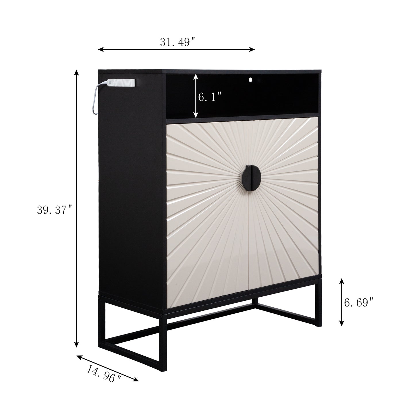 Viva Essentials Collection: 5-Tier Shoe Storage Cabinet with Doors
