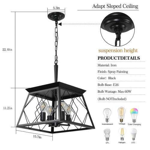 Viva Noir Chandelier – Farmhouse Charm with Modern Edge