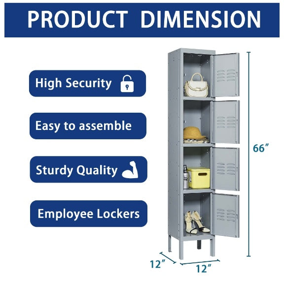 Viva Atelier Argent Industrial Metal Lockers with Locks