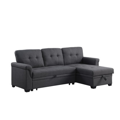 Viva Elite Slate Dark Gray Linen Sleeper Sectional Sofa - The Future of Versatile Luxury