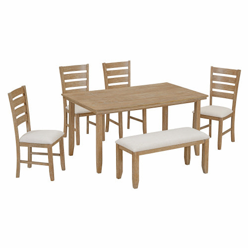 The Viva 6-Piece Wood Dining Set – Where City Living Meets Farmhouse Warmth