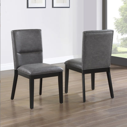 Gray Faux-Leather Side Chair | Viva Amelia