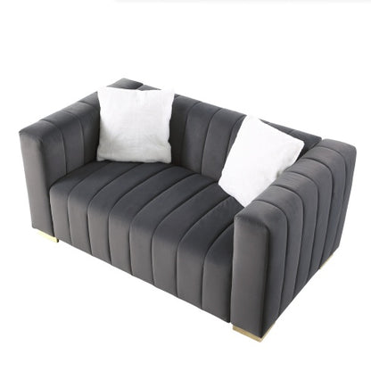 Viva Smart Living Collection: Channel-Back Velvet Loveseat
