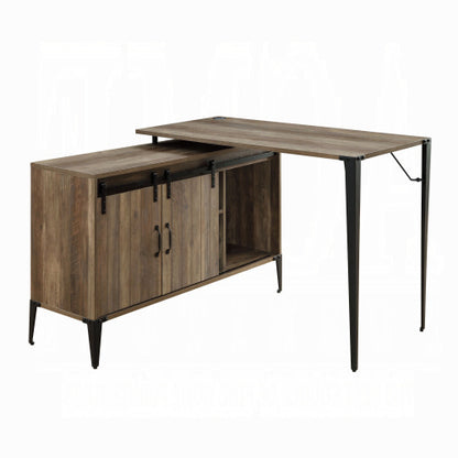 Rustic-Finish Writing Desk with Barn-Door Storage | Viva Elite