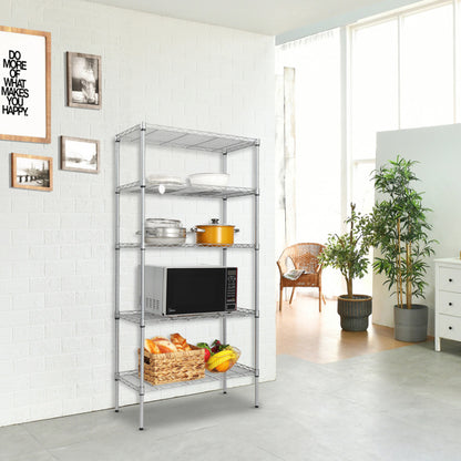 Viva Urbane Collection: Viva Urbane 5-Tier Silver Gray Metal Storage Rack