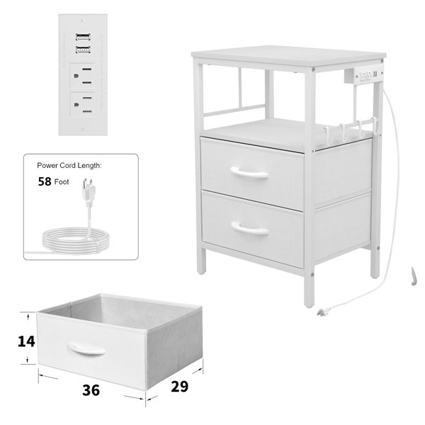 Charging Bedside Table with Wireless & USB Features | Viva