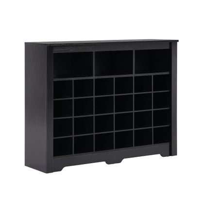 Stylish Design 24 Shoe Cabinet Console, Modern Shoe Cabinet With Curved Base, Multifunctional Sideboard, High Quality, For Corridor, Bedroom, Living Room, Black