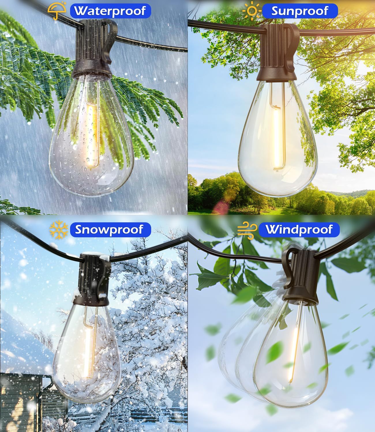 High-Voltage S14 Light String – Weatherproof Outdoor LED String Lights for Patio, Backyard & Commercial Use