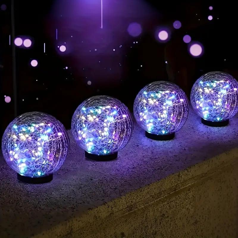 Viva Elite Premium Solar Crackle Glass Ball Light - Artisan Garden Sphere