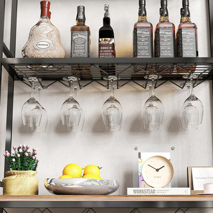 Tall Wine Holder Stand With Wine Glass Holder