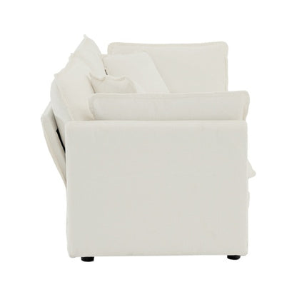 White Upholstered Loveseat Sofa | Viva Aurora