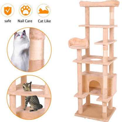 Cream White Cat Climbing Frame | Viva