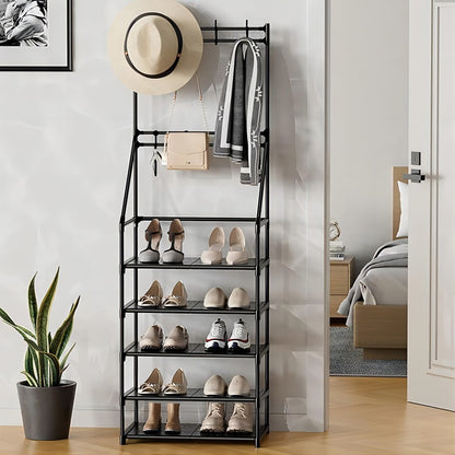 shoe and hat rack for entryways