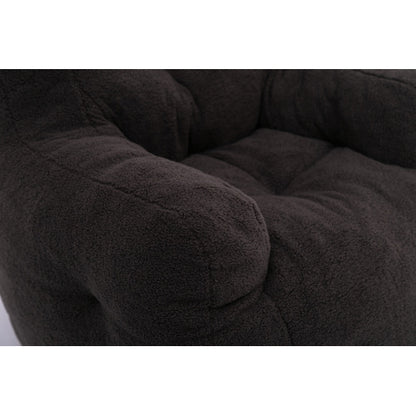 Dark Gray Teddy-Texture Bean Bag Chair | Viva